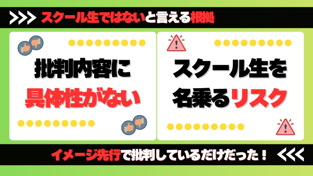 スクール生とは言えない根拠 画像