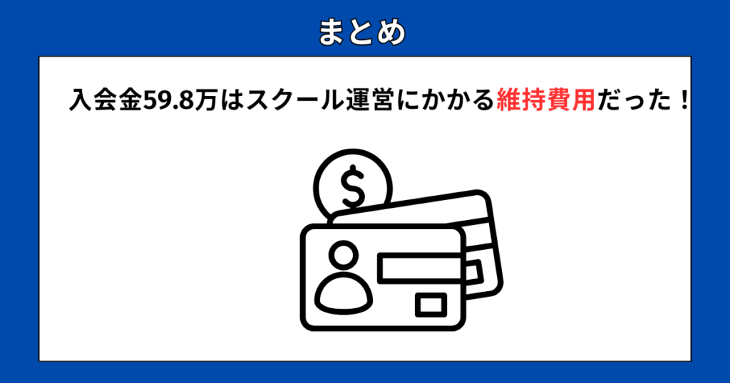 入会金59,8万はスクール運営にかかる維持費用だった