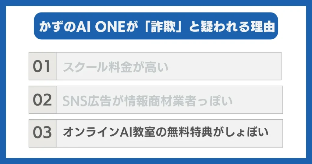 理由③：オンラインAI教室の無料特典がしょぼい