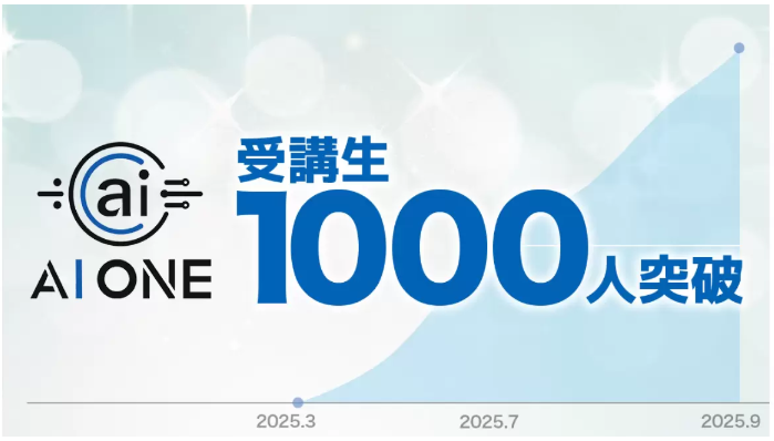 「AI ONE」の生徒数が半年で1,000名を突破 画像